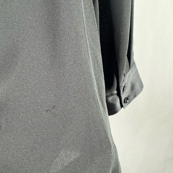 Eileen Fisher Long Sleeve Silk Bateau Neck Tunic Dress in Black Size Extra Small - Picture 7 of 12